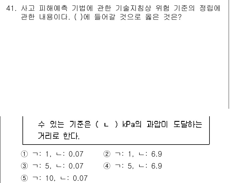 산업안전지도사 2023년 41번 - 질문은 사고 피해에 축 기법과 기술지침 상 위험 기준에 관한 것입니다. ... 에 관한 핵심 기출문제
