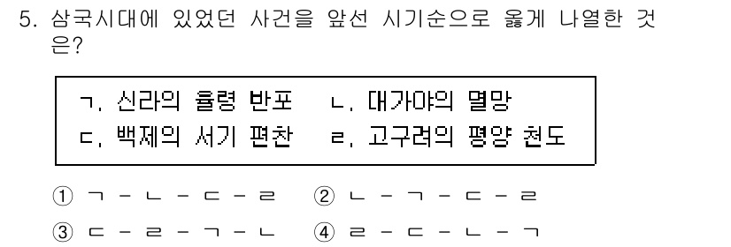 관광통역안내사_1교시(구) 2023년 5번 - 정답은 3번, "백제의 서기 편찬"입니다. 삼국시대에는 각국의 역사와 문... 에 관한 핵심 기출문제