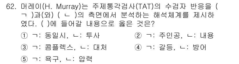 청소년상담사_2급(1교시)(구) 2023년 62번 - 해당 자격증의 핵심 개념을 묻는 객관식 문제