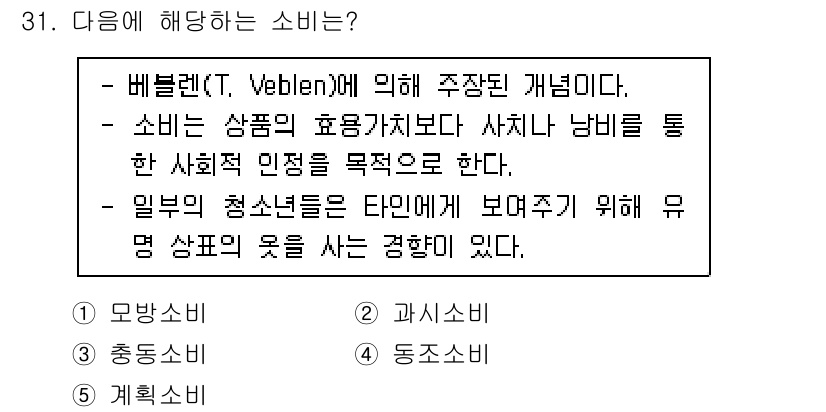 청소년상담사_3급(2교시)(구) 2023년 31번 - 소비는 단순한 제품 구매를 넘어서, 사회적 지위나 정체성을 나타내는 수단... 에 관한 핵심 기출문제