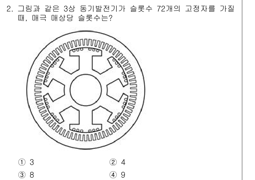 9급_국가직_공무원_전기기기 2023년 2번 - 정답 2번을 선택한 이유는 슬롯 수와 극 수의 관계에서 매크로 매상당 슬... 에 관한 핵심 기출문제