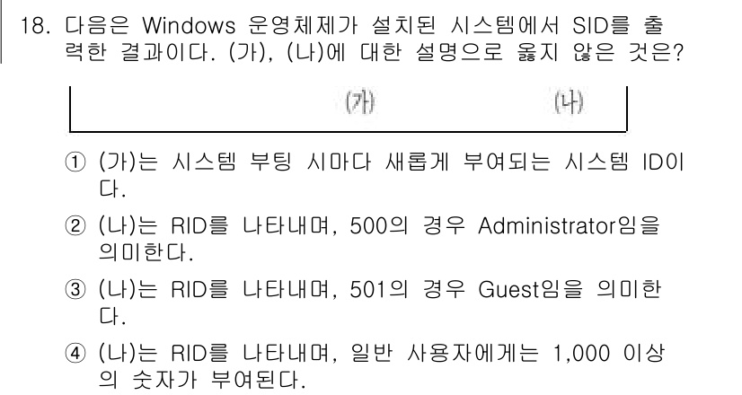 9급_국가직_공무원_정보시스템보안 2023년 18번 - . 

(가)에서 설명하는 시스템 부팅 시에 부여되는 시스템 ID는 SI... 에 관한 핵심 기출문제