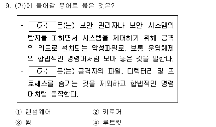9급_국가직_공무원_정보시스템보안 2023년 9번 - 정답 4번입니다.  
(가)는 보안 관리자의 역할을 강조하며, 시스템 장... 에 관한 핵심 기출문제