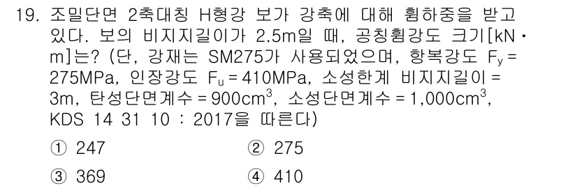 9급_국가직_공무원_토목설계 2023년 20번 - 주어진 조건에 따라 비틀림강도를 이용해 보의 비틀림 모멘트를 계산할 수 ... 에 관한 핵심 기출문제