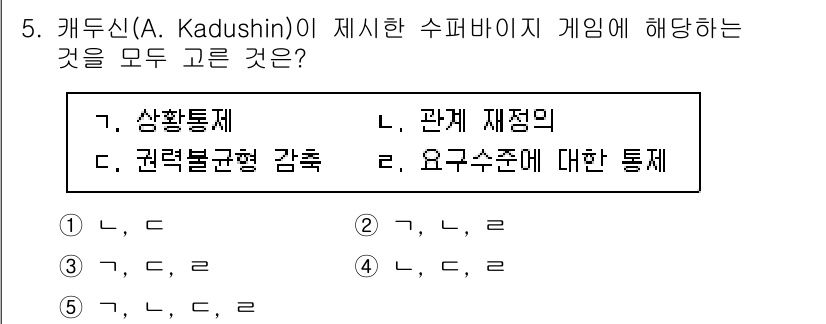 청소년상담사_1급(1교시)(구) 2023년 5번 - 이 문제는 A. Kadushin의 슈퍼비전 게임 관련 개념을 다루고 있으... 에 관한 핵심 기출문제