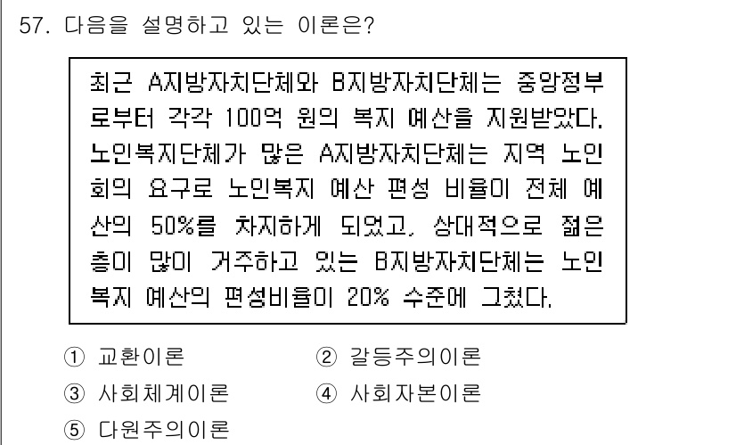사회복지사_1급(2교시) 2024년 57번 - 이 문장은 사회복지사의 역할과 예산 지원에 관한 내용이다. A 지자체와 ... 에 관한 핵심 기출문제