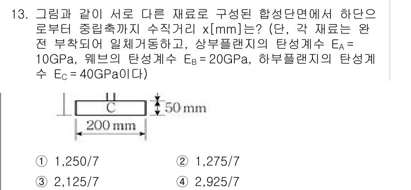 9급_지방직_공무원_응용역학개론 2023년 13번 - 주어진 조건에서 각 재료의 탄성계수를 고려할 때, 재료의 변형률과 응력 ... 에 관한 핵심 기출문제