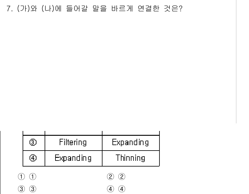 9급_지방직_공무원_지적전산학개론 2023년 7번 - . 

해설: 'Filtering'은 데이터에서 불필요한 부분을 제거하는... 에 관한 핵심 기출문제