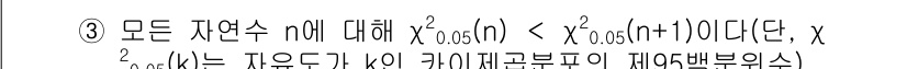 9급_국가직_공무원_통계학개론 2024년 19번 - 주어진 조건은 카이제곱 분포의 성질을 기반으로 하고 있습니다. n개의 자... 에 관한 핵심 기출문제