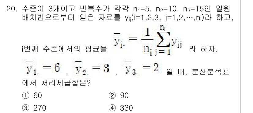 9급_국가직_공무원_통계학개론 2024년 23번 - 해당 자격증의 핵심 개념을 묻는 객관식 문제