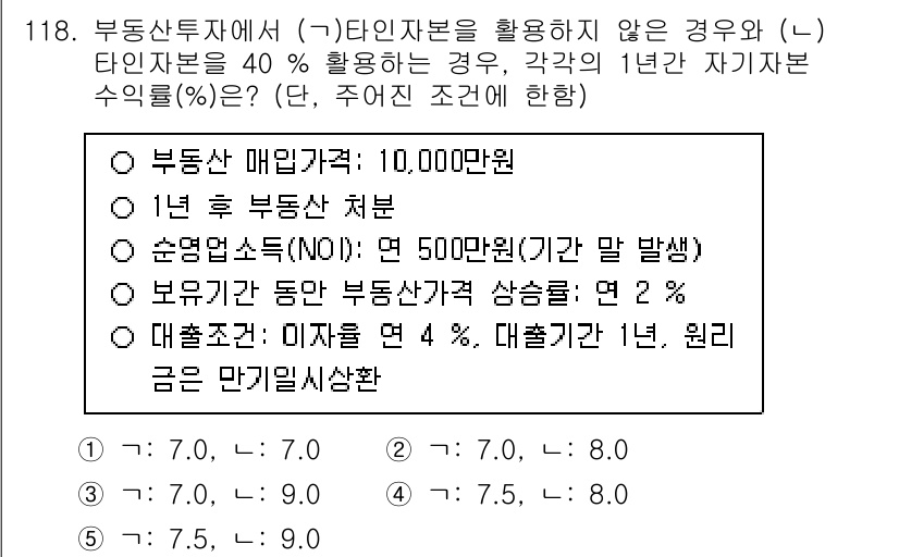 감정평가사_1차_1교시 2024년 118번 - 문제에서 주어진 정보에 따라, 자산의 매입가와 보유 기간을 고려하여 감정... 에 관한 핵심 기출문제