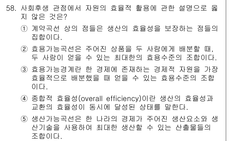 감정평가사_1차_1교시 2024년 58번 - 해당 자격증의 핵심 개념을 묻는 객관식 문제