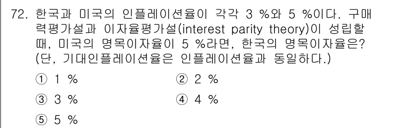 감정평가사_1차_1교시 2024년 72번 - 해당 자격증의 핵심 개념을 묻는 객관식 문제