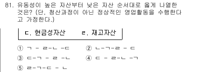 경영지도사_1차 2024년 81번 - 정답은 3번 "현금성 자산"이다. 유동성이 높은 자산은 빠르게 현금으로 ... 에 관한 핵심 기출문제