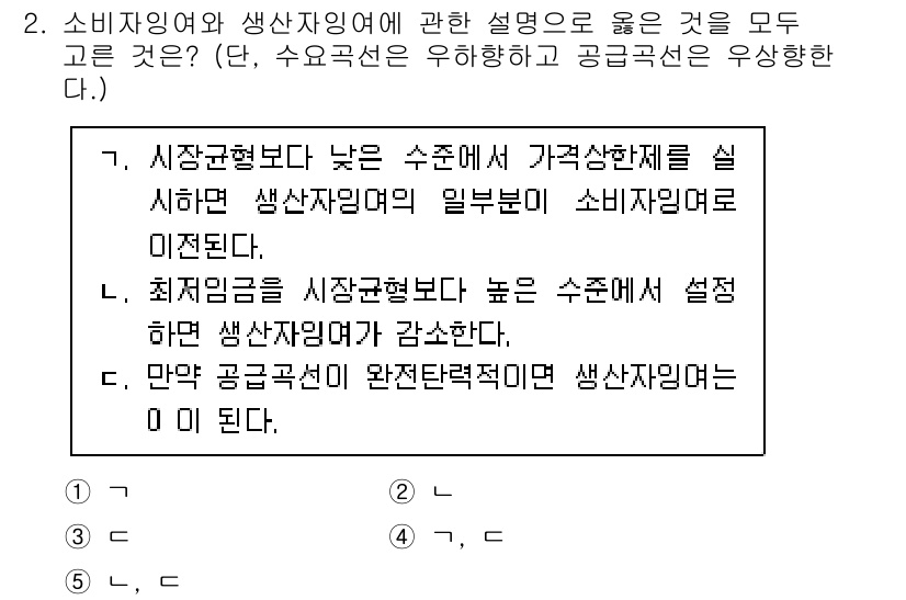 공인노무사_1차(경제학원론) 2024년 2번 - 정답 4번은 소비자가 선호하는 상품의 수요가 증가하면 생산자도 이에 맞춰... 에 관한 핵심 기출문제