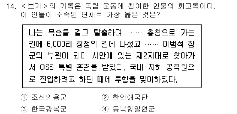 9급_지방직_공무원_서울시_한국사(유공자) 2023년 14번 - 정답의 이유는 해당 인물이 독립운동에 참여하며 홍익인간의 정신을 실천하였... 에 관한 핵심 기출문제
