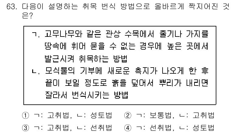 손해평가사 2024년 63번 - 1. 고립나무와 같은 관상 수목에서 줄기의 높이를 측정하는 방법은 줄기가... 에 관한 핵심 기출문제