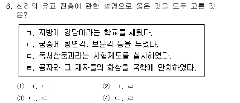 관광통역안내사 2024년 6번 - (공자와 그 제자들의 화상을 극복해 앉혔다.)

핵심 해설: 신라의 유교... 에 관한 핵심 기출문제