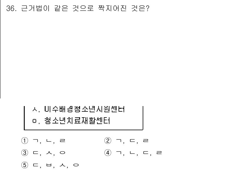 청소년상담사_1급(1교시)(구) 2024년 36번 - '가'와 '나' 모두 청소년의 상담 및 복지 서비스를 제공하는 기관이기 ... 에 관한 핵심 기출문제