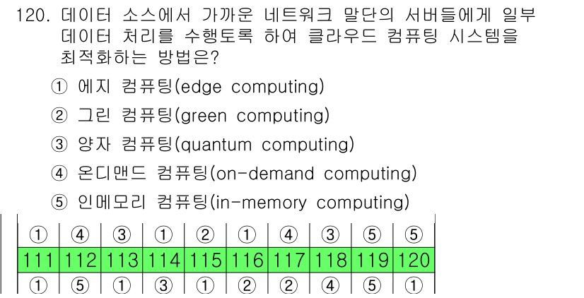 가맹거래사 2025년 120번 - . 데이터 소스에서 가까운 네트워크 말단의 서버들에 일부 데이터 처리를 ... 에 관한 핵심 기출문제