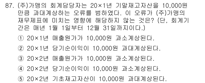 가맹거래사 2025년 87번 - 정답인 이유는 20×1년도 매출액 10,000만 원이 해당 과목에 맞지 ... 에 관한 핵심 기출문제