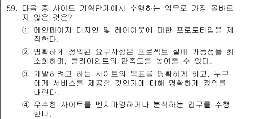전자상거래관리사_1급 2022년 59번 - 사이트의 목적을 명확하게 하는 것은 중요하지만, 각 사용자에게 제공되는 ... 에 관한 핵심 기출문제