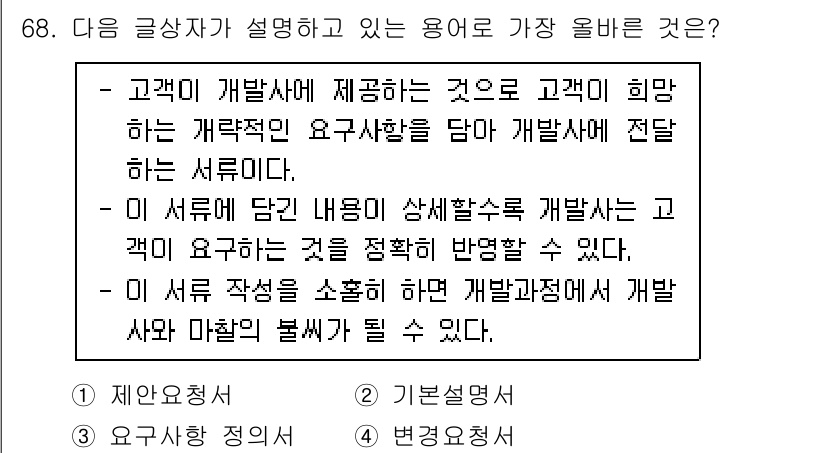 전자상거래관리사_2급 2020년 70번 - 이는 고객의 요구를 분석하고 그에 맞춘 개발 프로세스를 통해 적절한 결과... 에 관한 핵심 기출문제