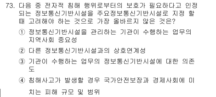 전자상거래관리사_2급 2024년 73번 - 해당 자격증의 핵심 개념을 묻는 객관식 문제