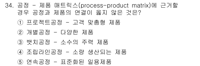 공인노무사_1차(경영학개론) 2025년 34번 - . 조달라인공정 - 소량 생산되는 제품

조달라인공정은 일반적으로 대량 ... 에 관한 핵심 기출문제