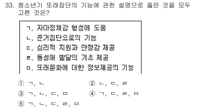 청소년상담사_3급(2교시)(구) 2024년 33번 - 청소년 상담에서 도와주는 다양한 형태의 지원과 정보 제공이 상담사의 주요... 에 관한 핵심 기출문제