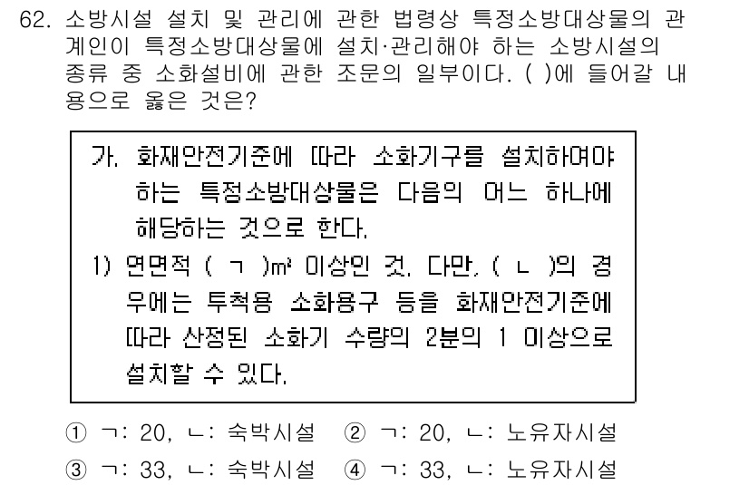 소방시설관리사 2025년 63번 - 해설: 소방시설 관리자는 화재 안전성을 확보하기 위해 특수 소방대상물에 ... 에 관한 핵심 기출문제