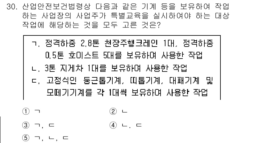 산업안전지도사 2025년 30번 - 해당 자격증의 핵심 개념을 묻는 객관식 문제