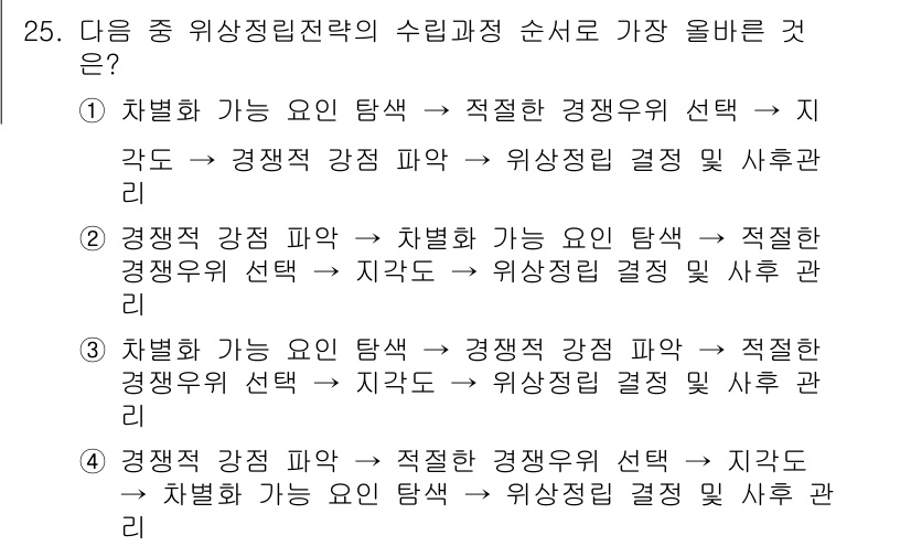 전자상거래관리사_1급 2025년 25번 - '경쟁력 강점 탐색'이 적절한 첫 단계로, 이를 통해 기업의 고유한 강점... 에 관한 핵심 기출문제