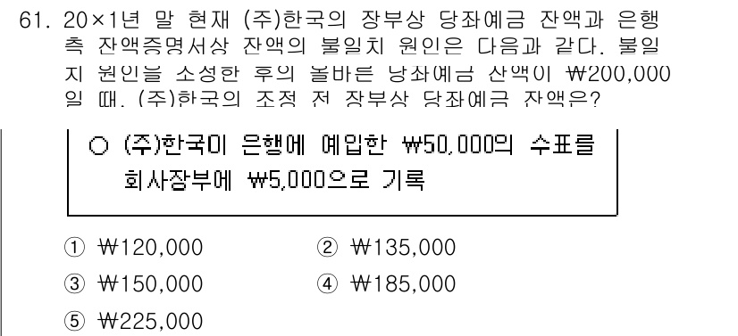주택관리사보_1차 2025년 61번 - 정답은 2번으로, 한국의 은행에 예치한 수표는 일반적으로 예치 시점의 금... 에 관한 핵심 기출문제