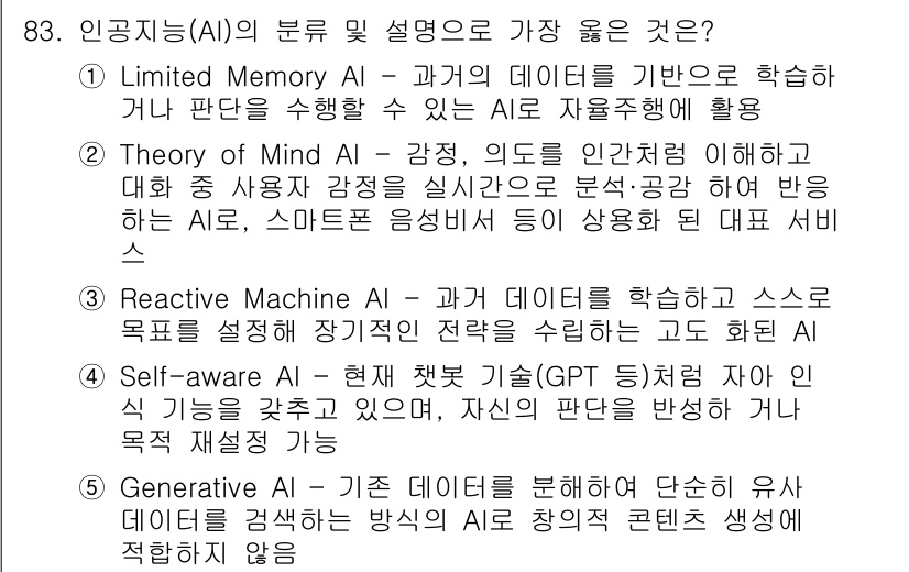 유통관리사_1급 2025년 83번 - . Limited Memory

정답인 이유는 Limited Memory... 에 관한 핵심 기출문제