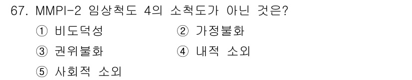 청소년상담사_3급(1교시) 2025년 67번 - 해당 자격증의 핵심 개념을 묻는 객관식 문제