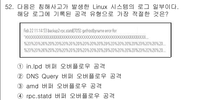 인터넷보안전문가_2급 2025년 54번 - 주어진 로그에서 "gephoshing error"라는 메시지가 나타나므로... 에 관한 핵심 기출문제