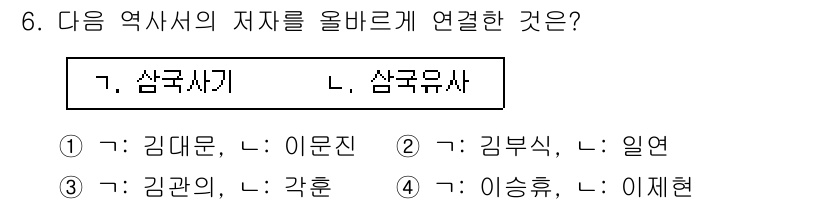 국내여행안내사_1차 2025년 6번 - 김부식은 삼국사기의 저자로, 이연은 삼국유사의 저자입니다. 두 저자가 각... 에 관한 핵심 기출문제