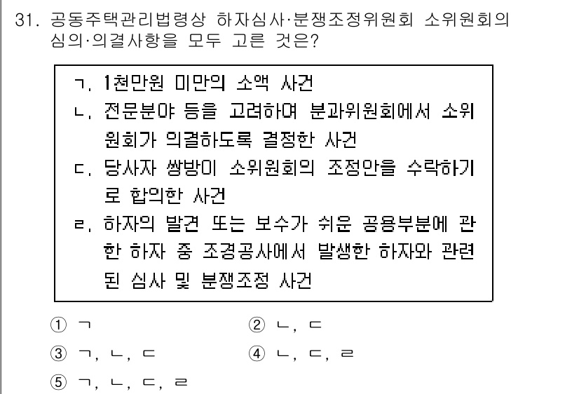 주택관리사보_2차 2025년 31번 - 주택관리사보 관련 조정 시, 소위원회의 심의와 의결사항은 필수적이며, 이... 에 관한 핵심 기출문제