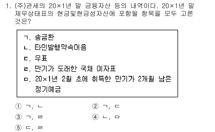관세사_회계학 2020년 1번 - 정답은 3. 우프입니다. 20X1년 2월에 취득한 만기가 도래한 국제 이... 에 관한 핵심 기출문제