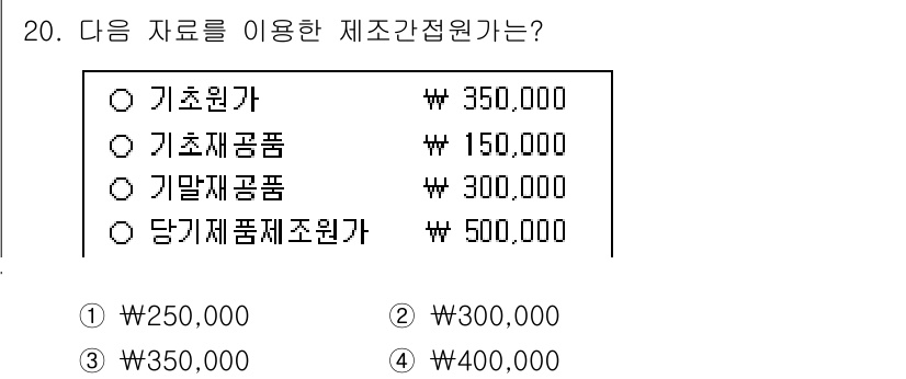 9급_국가직_공무원_회계학 2025년 20번 - 해당 자격증의 핵심 개념을 묻는 객관식 문제