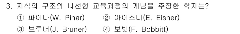 9급_지방직_공무원_교육학개론 2025년 3번 - 정답은 3번 브루너(J. Bruner)입니다. 그는 지식의 구조와 나선형... 에 관한 핵심 기출문제
