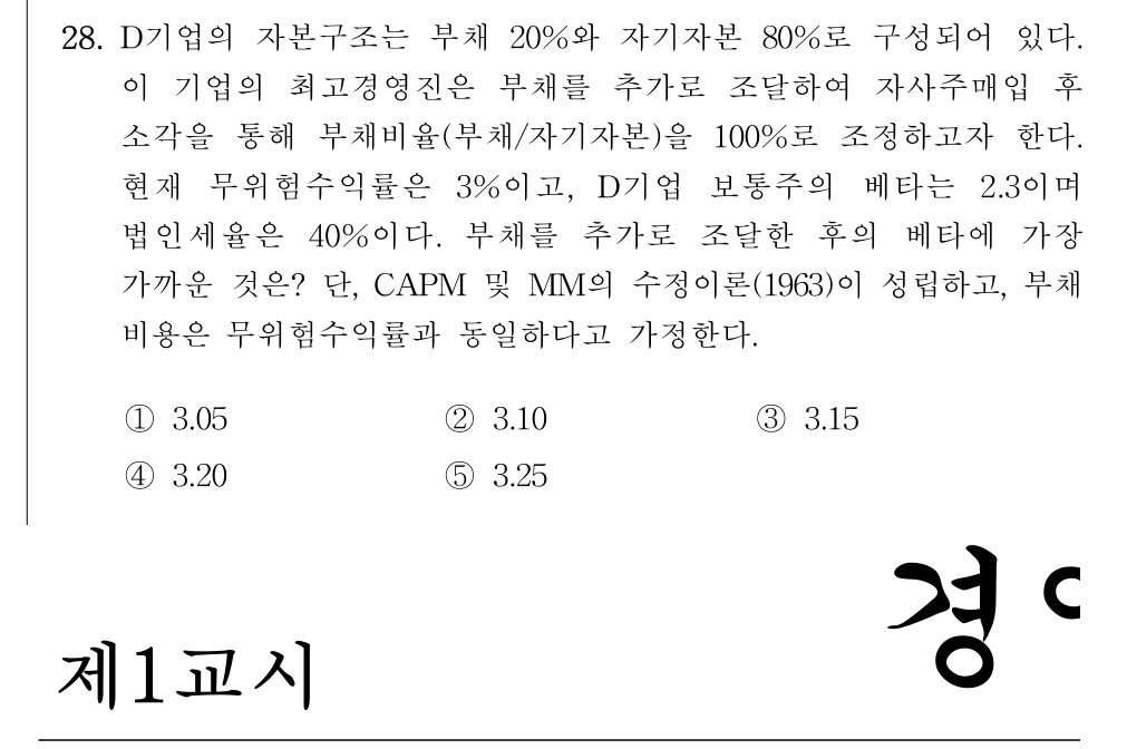 공인회계사_1차 2020년 28번 기출문제