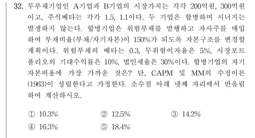 공인회계사_1차 2020년 32번 기출문제