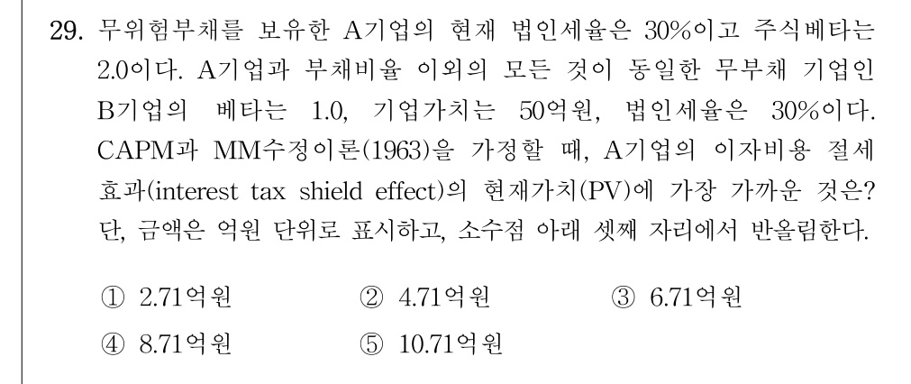 공인회계사_1차 2021년 29번 기출문제