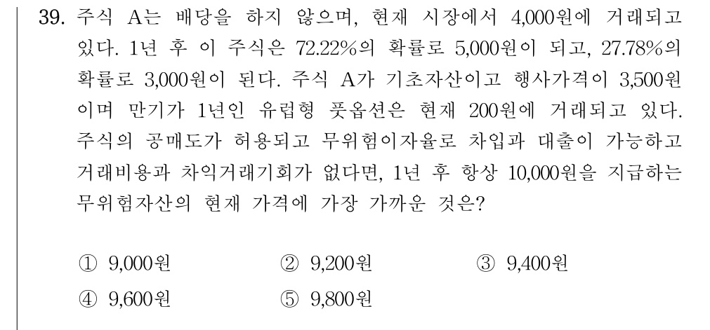 공인회계사_1차 2021년 39번 기출문제