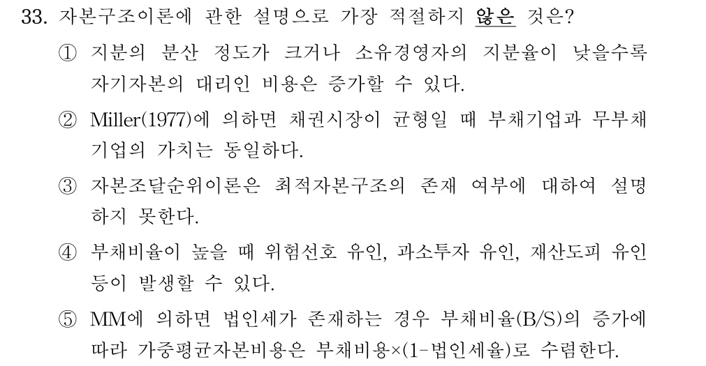 공인회계사_1차 2022년 33번 기출문제