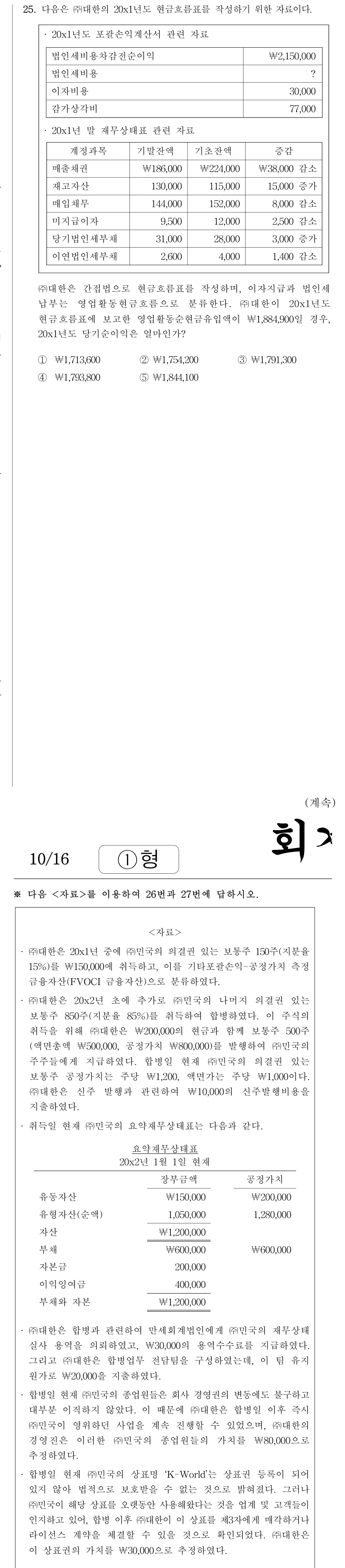 공인회계사_1차 2023년 105번 기출문제