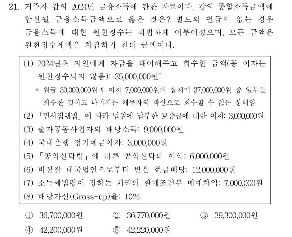 공인회계사_1차 2024년 141번 기출문제