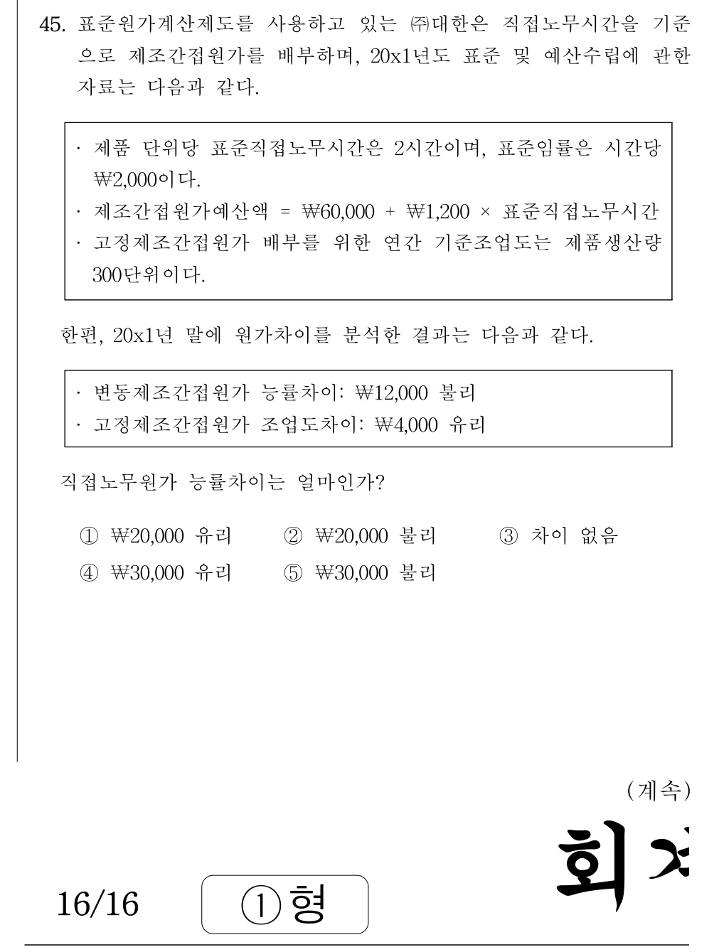 공인회계사_1차 2024년 205번 기출문제